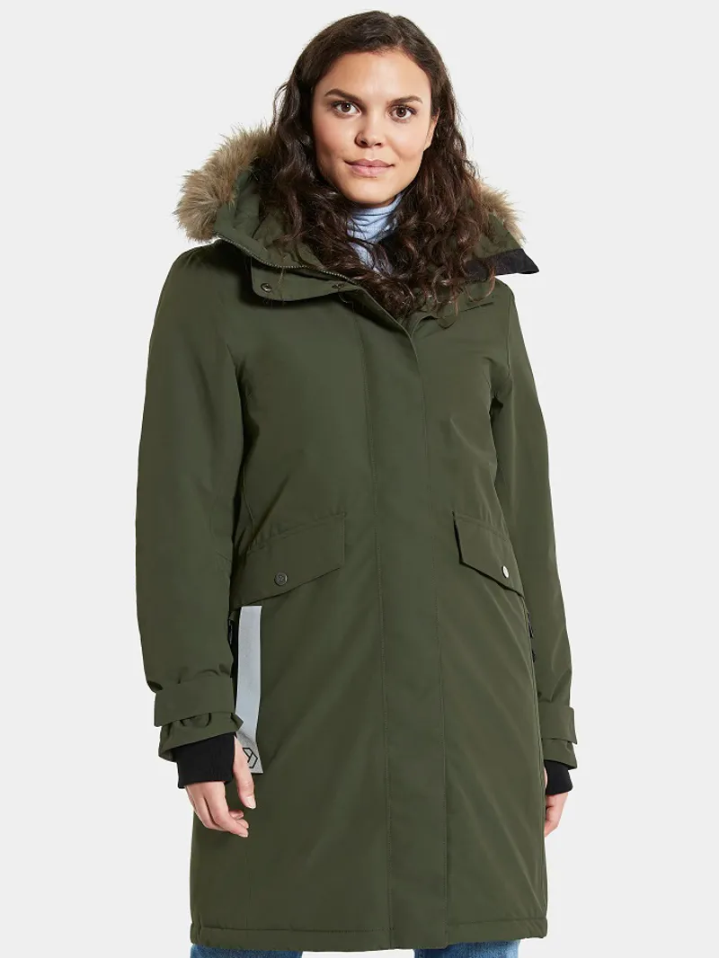 Didriksons Womens Erika Parka 3 Deep Green-2
